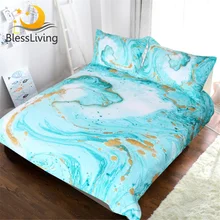 Blesslive шикарный девчачий мраморный пододеяльник, мятный Золотой блестящий бирюзовое постельное белье, набор утешителей, абстрактный Синий пододеяльник Aqua Teel