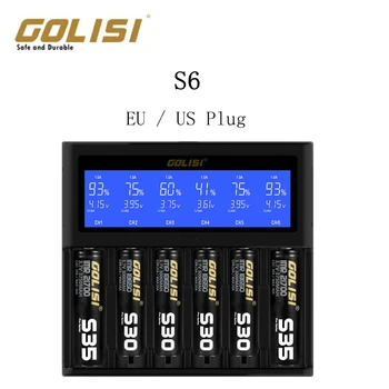 

GOLISI S6 S2 S4 EU / US LCD Display Smart Ni-mh / Ni-cd Battery Charger 18650 26650 18350 16340 21700