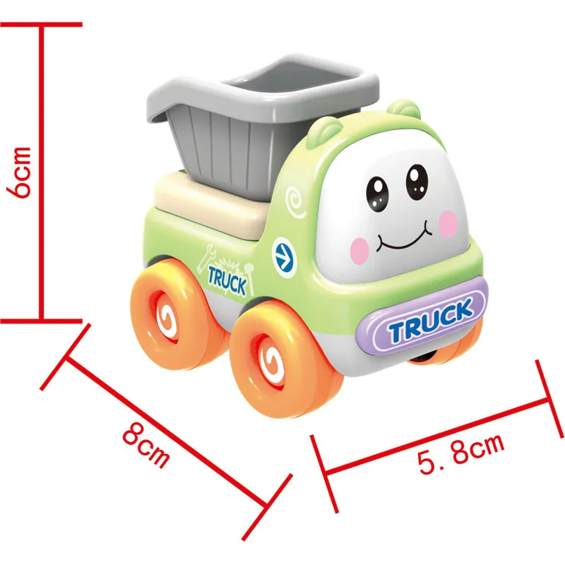 Le Chi New Style Warrior Engineering Vehicle Solid Color Four Cars Cartoon Engineering Vehicle Toy
