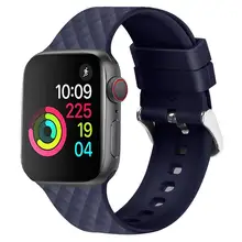 Силиконовый ремешок для Apple watch band 5 44 мм 40 мм iwatch band 38 мм 42 мм ромбический узор ремешок для часов Браслет Apple watch 4 3 2 1 38