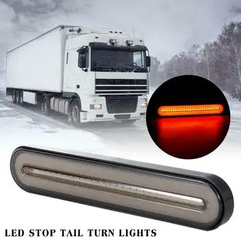 

Halo Neon LED RV Trailer Truck Lamp Sequential Flowing Turn Signal Stop Brake Tail Light 12-24V Red+Yellow Waterproof Applicable