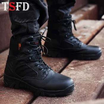 

Plus Size Men's Boots Wear Resisting Security Boots Climbing Platform Shoes Lace Up Combat Boot Non-slip Casual Male Trainers A5