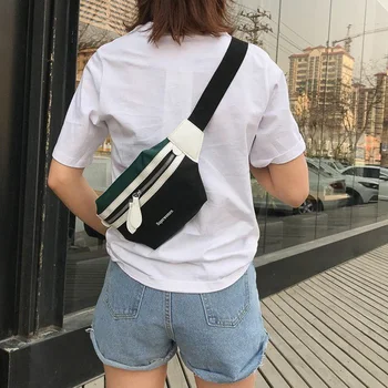 

Letter Women's Waist Bag Oxford Cloth Fanny Pack Female Shoulder Crossbody Chest Bags Banana Belt Bag Small Purse Hip Pouch