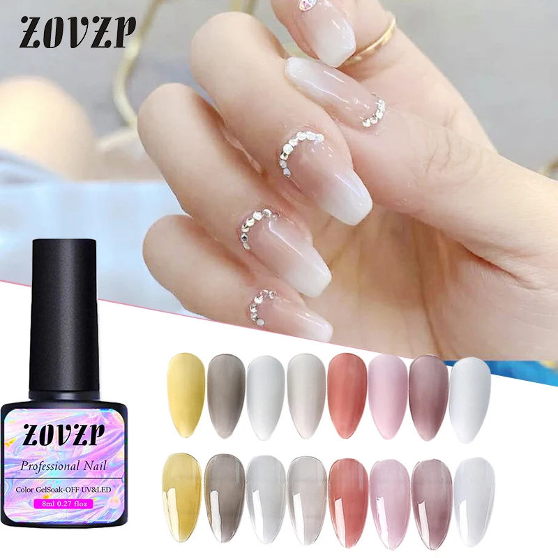 ZOVZP 8ML Summer New Fashion Nail Gel 8 Colors Soak-Off Polish Bright For Art Fake Nails Accessories | Красота и здоровье