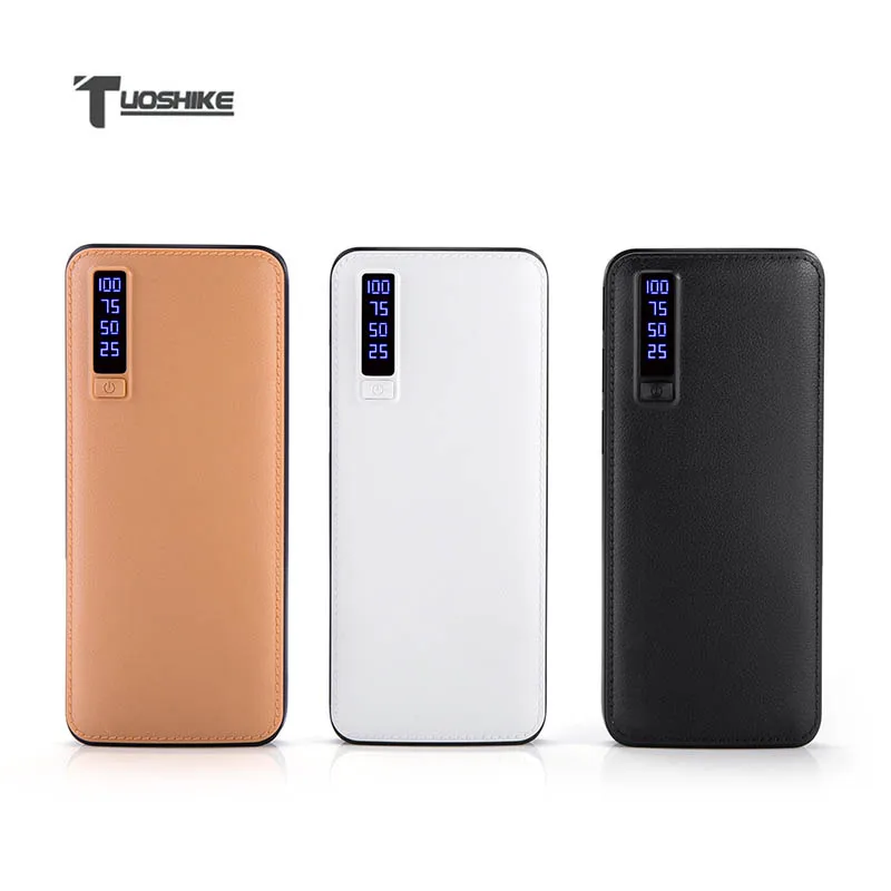

10000mAh Power Bank Leather External Battery for iPhone 6 7 8 XS MAX Samsung Xiaomi Triple USB Ports Portable Powerbank
