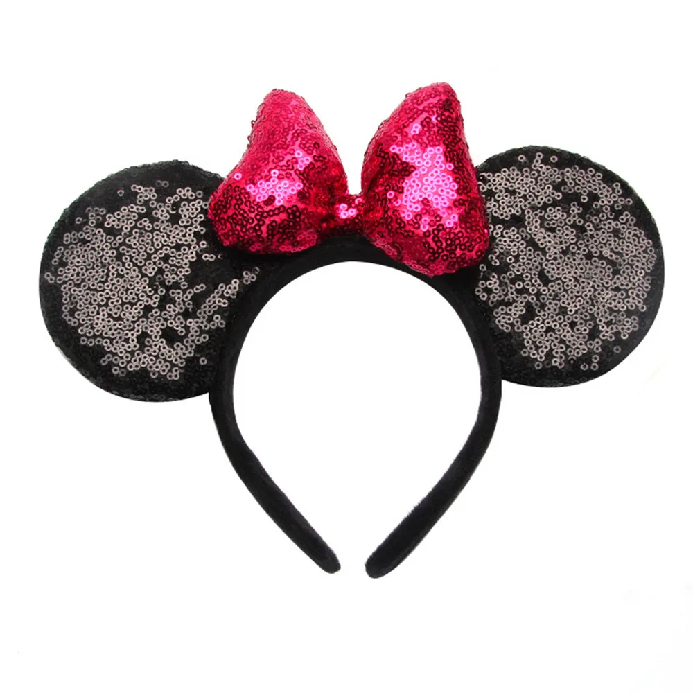 ABDO Hot Sale Big Bow Sequins Children's Hairband Mouse Ears Kids Hairbands For Girls Headwear Photo Shoot Girl Hair Accessories Baby Accessories Baby Accessories