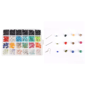 

1 Box Stone Bead Box Set Kit Bead Bracelet Set Storage Box & 1 Box Natural Stone Diy Beaded Bracelet Kit