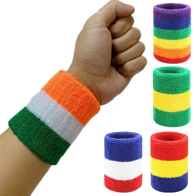 1Pcs Striped Tennis Wristband Sports Wrist Brace Wrap Basketball Towel Cotton Sweatband For Running Fitness Wrist Guard Protect 1Pcs Striped Tennis Wristband Sports Wrist Brace Wrap Basketball Towel Cotton Sweatband For Running Fitness Wrist Guard Protect