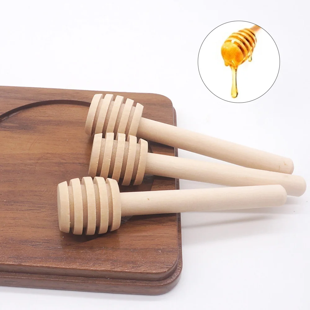 20/50/100pc Wood Honey Dipper Sticks Long Handle Honey Spoon Dipper Stick Individually Wrapped Server for Honey Jar Kitchen Tool