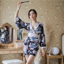 Халат, сексуальное нижнее белье, Ретро стиль, цветочный принт с птицами, японское кимоно, юката, женская одежда для сна, пижама, домашняя пижама Haori, ночная рубашка