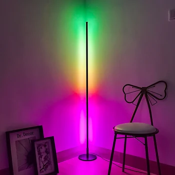 

Nordic RGB Lamp Aluminum LED Floor Lamp Bedroom Bedside Lamp Modern Standing Lamp Colorful Indoor Lighting Home Deco Floor Light