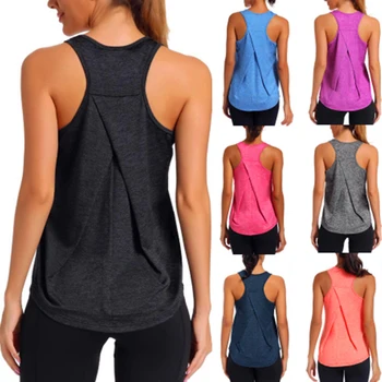 Tank Top Quick Dry Loose design Fitness Vest Women's Workout Yoga Top T-Shirts Exercise Sports Vest Gym Clothes 1