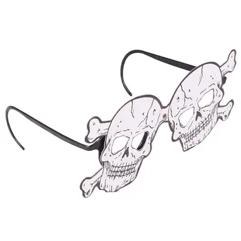 

5pcs/Pack Halloween Skull Shaped Paper Glasses Trick Up Performance Glasses Halloween Party Funny Joke Glasses
