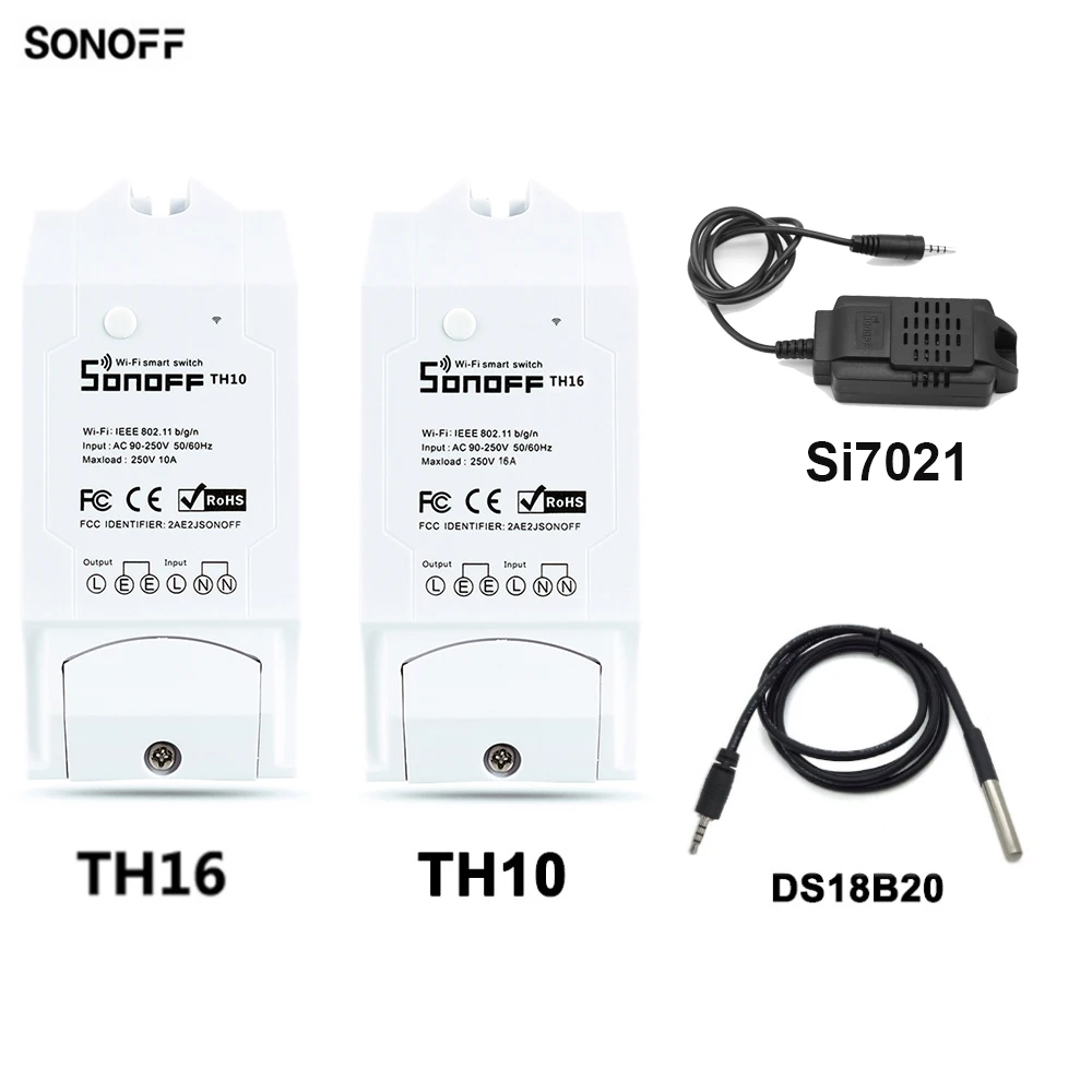  Sonoff TH 10A/16A Smart wifi Switch Controller with Temperature sensor And Waterproof Humidity Moni - 32832443857