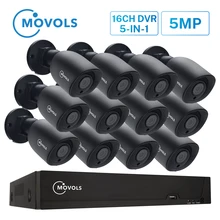 MOVOLS 5MP безопасности Камера Системы 16CH H.265 XVR HD Крытый 12x5 Мп 2560*1920 HD CCTV Камера видео наблюдения наборы