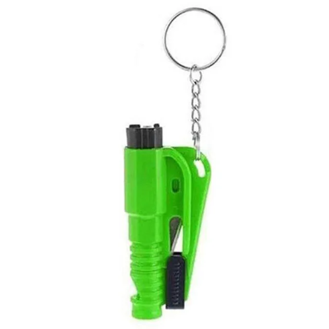 Mini Safety Hammer Keychain Car Window Glass Breaker Seatbelt Cutter 2 In 1 Portable Spring Type Escape Hammer Auto Rescue Tool green