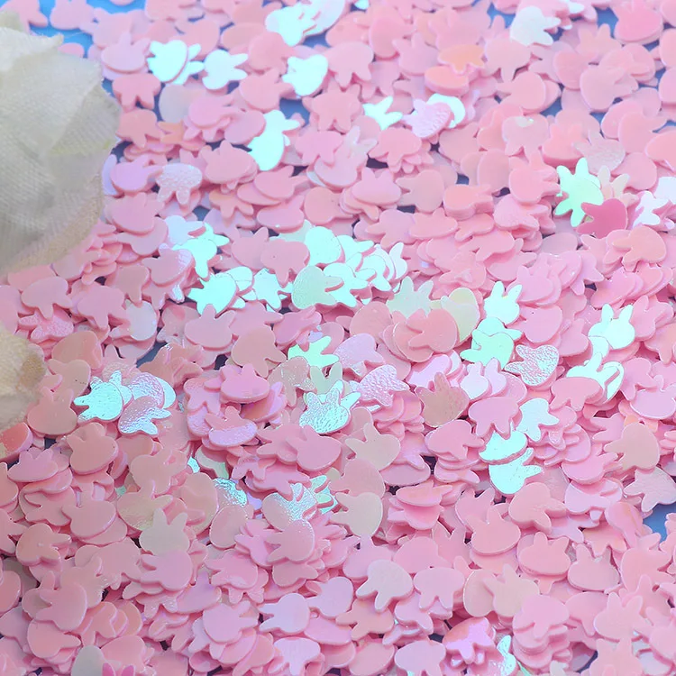 10 г/лот 4 мм милый кролик голова Блестки для поделок DIY Дизайн ногтей конфетти декорация свободные блестки пайетки Lentejuelas аксессуары