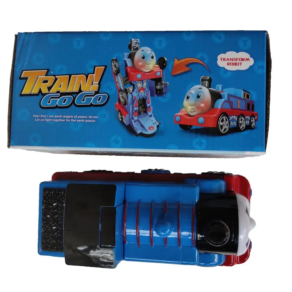 

Train Electric Deformation Thomas 360 Degree Free Rotation Toy Train Deformation Robot Sounding Toy LED Light Model Car