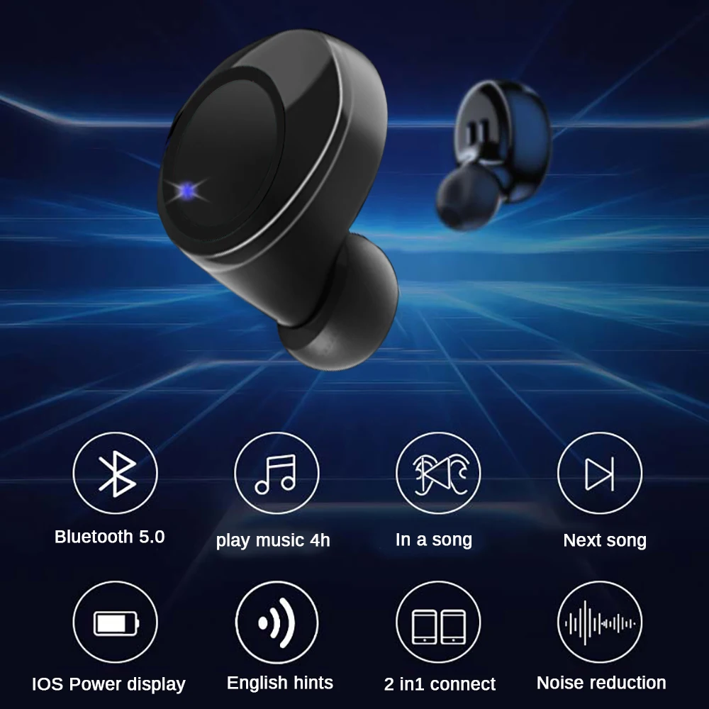 X5 TWS bluetooth 5.0 Wireless Earphone Digital 800mAh LED Display Large Capacity 9D HD Stereo Sport Headset For All Smart phones