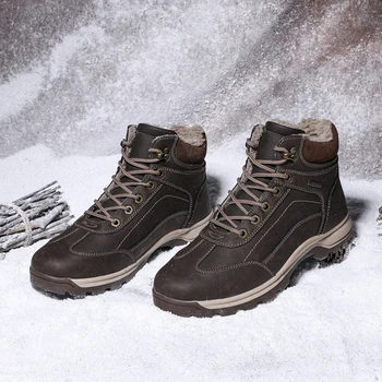 

Winter Boots Men Shoes Lace-up Outdoor Hiking Boots 2019 Men's Casual Shoes Male Warm Plush Ankle Boots Snow Boots Men