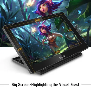 شراءبوستو اريتيست لوح رسم الرسومات عرض 16HD 15.6 بوصة قياس مستوى الضغط مع قابلة للشحن قلم ستايلس/16GB قرص USB