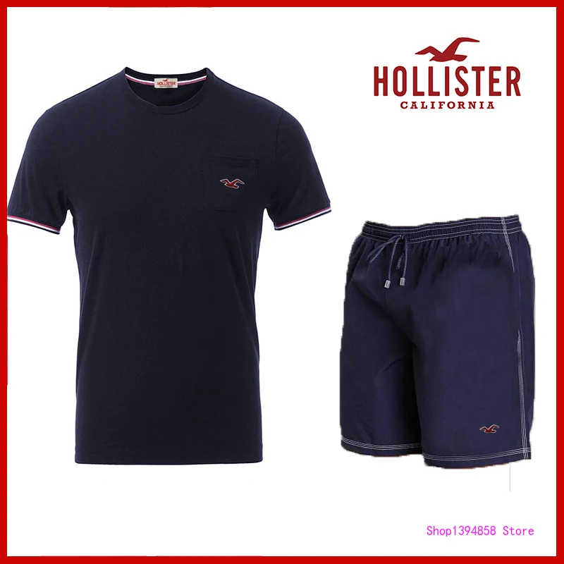 Hollister 2 pcs/set men's tracksuit T Shirt + Shorts Men Clothing Set Summer Casual Male Fitness Suit Sporting Suits 2H11 Hollister 2 pcs/set men's tracksuit T Shirt + Shorts Men Clothing Set Summer Casual Male Fitness Suit Sporting Suits 2H11