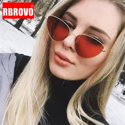 RBROVO 2019 новый металлический Cateye Солнцезащитные очки для женщин для брендовая Дизайнерская обувь карамельный цвет Защита от солнца очк