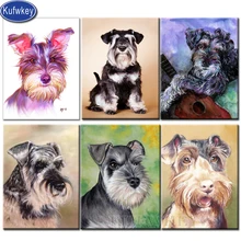 Шнауцер собака вышивка Алмазная мозаика, фото на заказ Алмазная картина вышивка крестиком 3D Щенок узор, милый питомец собака украшение дома