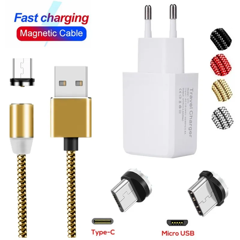 Магнитный Micro USB C кабель для iPhone sony samsung S10 plus S7 Edge A9 A7 2018 магнит мобильного телефона