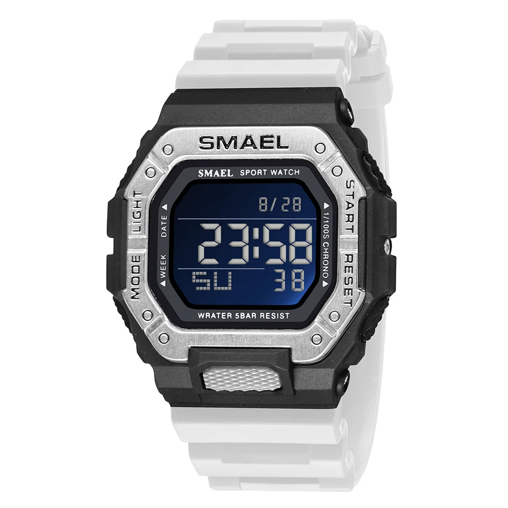 Digital Watch Men Sport 50M Waterproof LED Light Black Bracelet Stopwatch Wristwatches 8059 Military Army Watches Sports Digital 