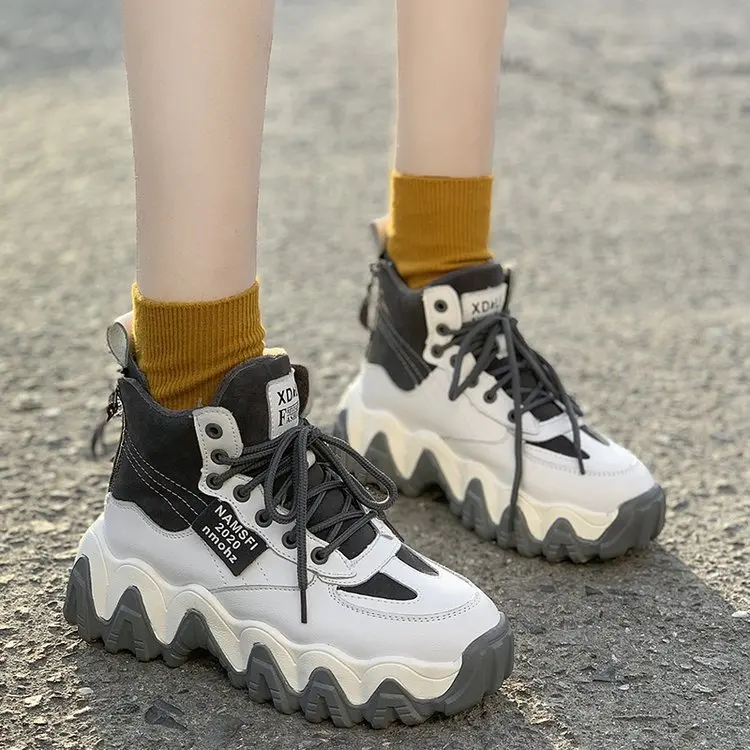 

Double Zipper High-Top Shoes 2019 Winter New Style Online Celebrity plus Velvet Athletic Shoes Versatile Cotton-padded Shoes Old