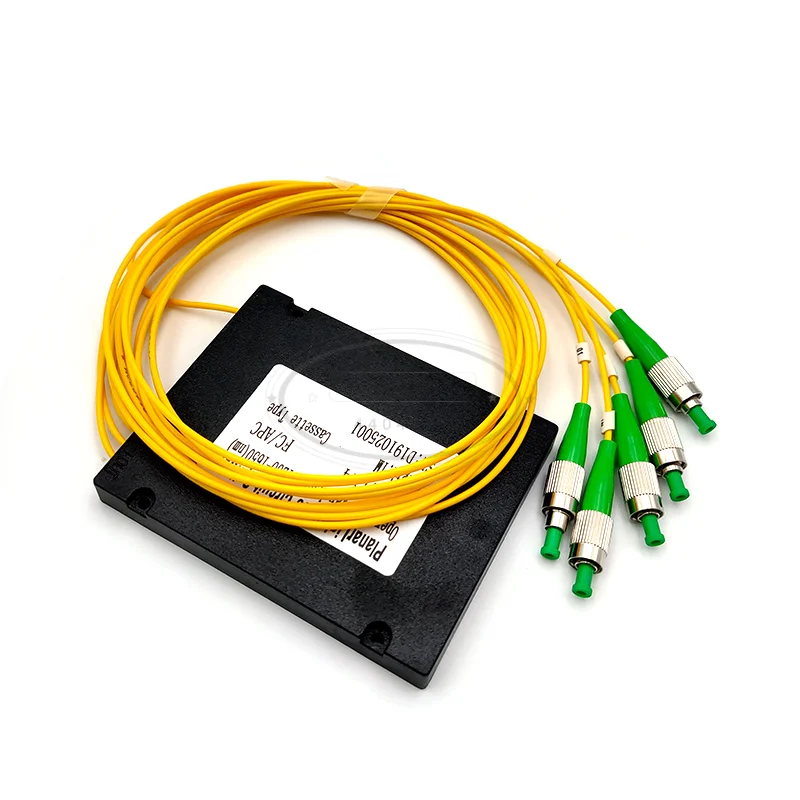 FC/ APC 1x4 PLC Fiber optical splitter single mode with FC APC connector FTTH SC 1x4 PLC ABS optic splitter box