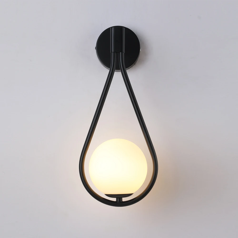 Modern LED Wall Lamps Metal Living Room Lamp Fashion Nordic Bedside Glass Wall Lamp Bedroom Decoration Lighting led light led wall lamp wall light