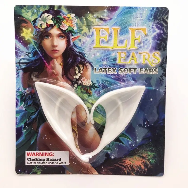 

Latex Elf Ear Pixie Dress Up Costume Soft Pointed Goblin Ears Cosplay Halloween Party Props