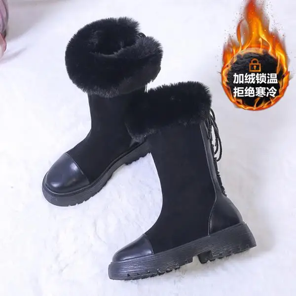 Round Toe Women's Short Boot Lace Up Boots Winter Shoes Woman Luxury Designer Australia Booties Ladies Low Heels booties - Цвет: 4