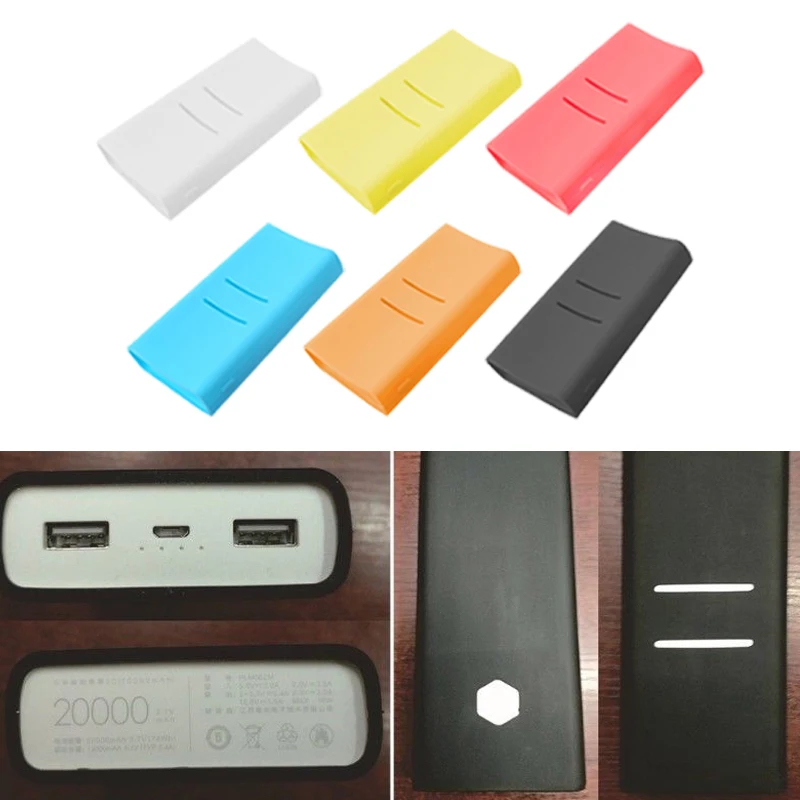 

Fashion Colorful Anti-slip Soft Silicone Full Protective Case Cover For Xiaomi mi 2C 20000mAh Power Bank Bag Accessories