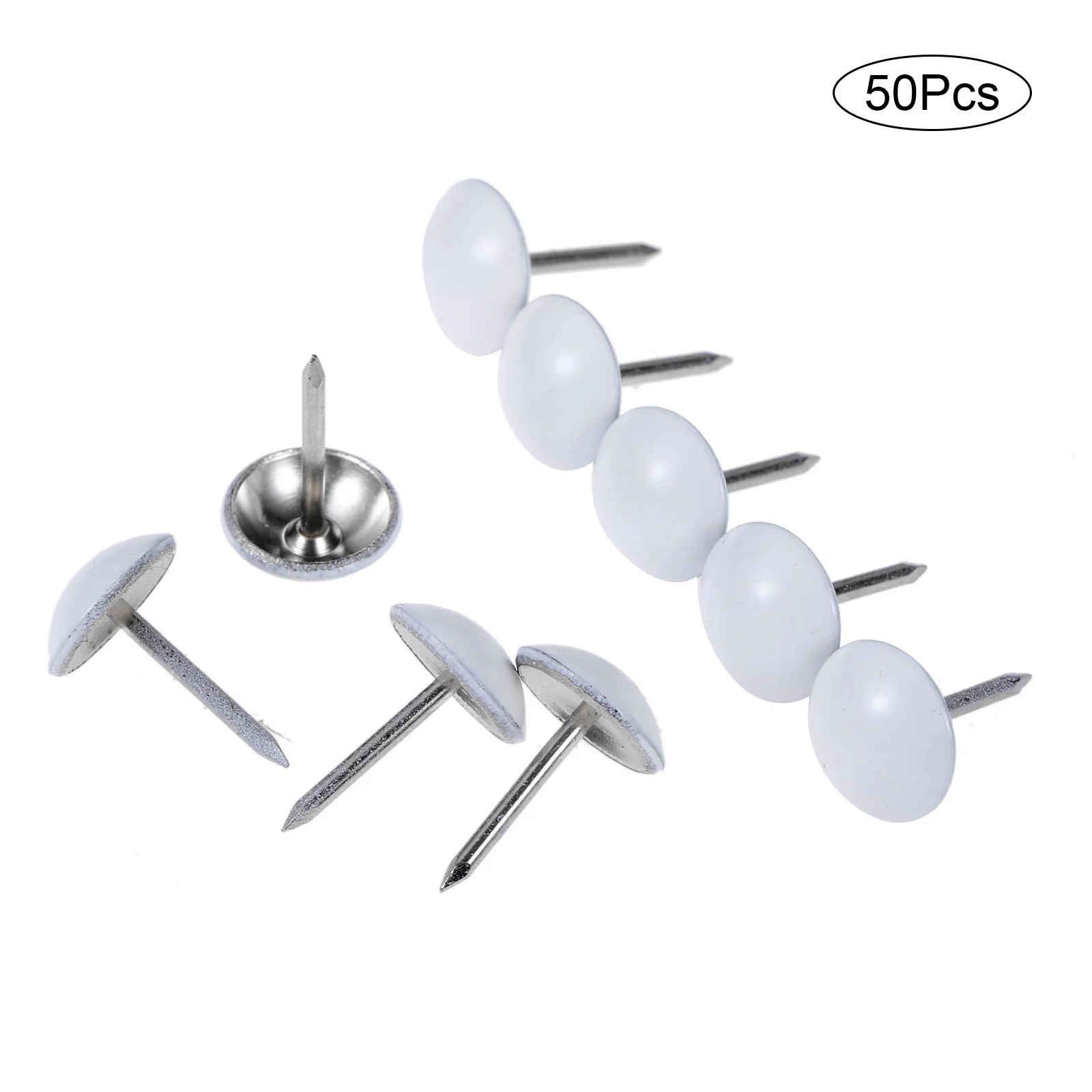 50Pcs White Metal Upholstery Nail 11*17mm Jewelry Case Box Sofa Decor Furniture Tack Stud Pushpin Modern Nails Home Accessories