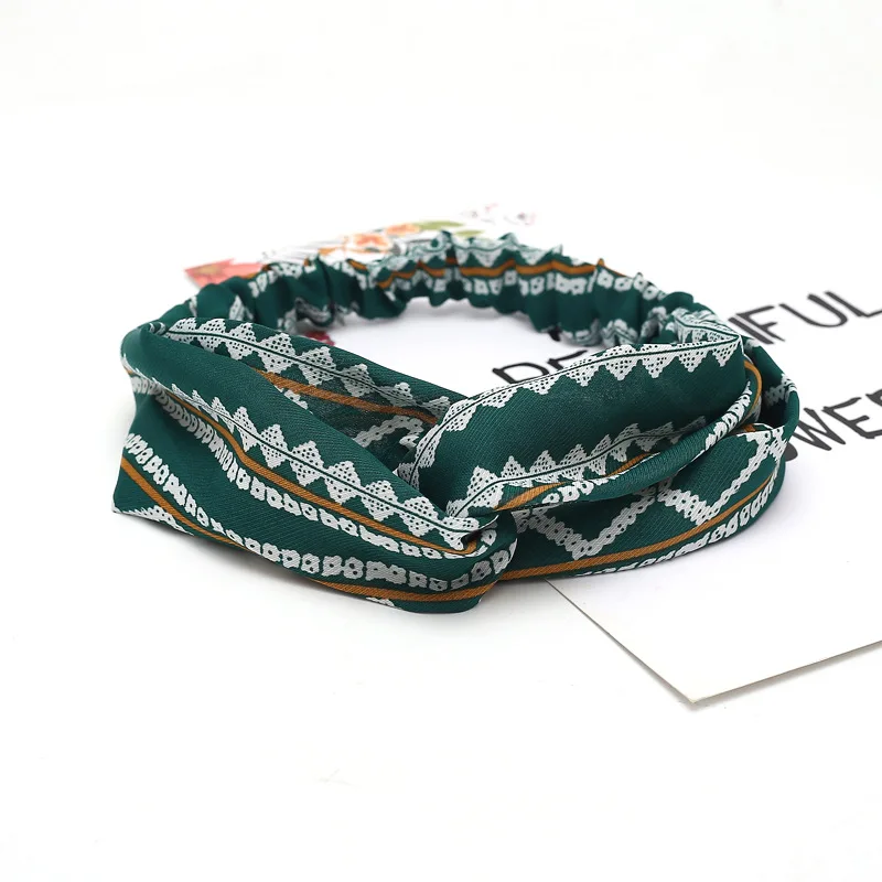 New Girls Vintage Cross Knot Elastic Hairbands Soft Solid Print Headbands Bandanas Girls Hair Bands Hair Accessories For Women hair clips for fine hair Hair Accessories