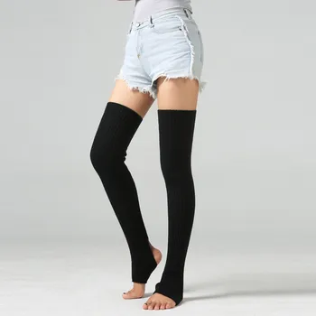 

Winter Women Socks Leg Warmer Knit Long Thigh High For Women Adult Extra Long Boot Over The Knee Dance Sock Solid Beenwarmers