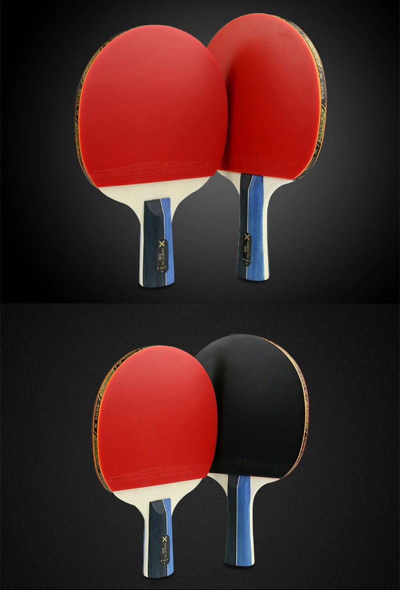 Huieson 2PcsSet Classic 5 Ply Solid Wood Table Tennis Rackets Double Face Pimples-in Rubber Table Tennis Bats for Teenagers (1)