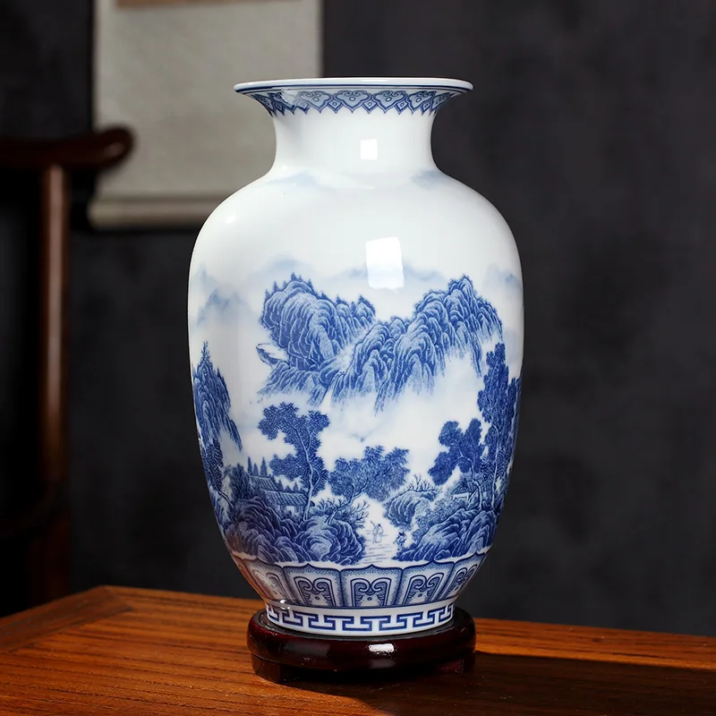Jingdezhen-中国風の仕上げのセラミック花瓶,ガラス仕上げの洗面