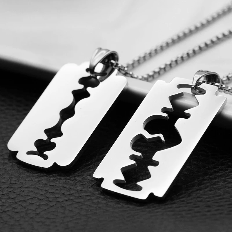 Music Band Judas Priest Necklace Razor Blade Shape Pendant Fashion Link  Chain Shaver Necklace Friendship Gift Jewelry Accessorie - Necklace -  AliExpress