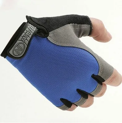1 пара летних велосипедных перчаток с полупальцами, высокоэластичные дышащие сетчатые противоскользящие перчатки для горного велосипеда, спортивные перчатки для велоспорта на открытом воздухе - Цвет: Синий