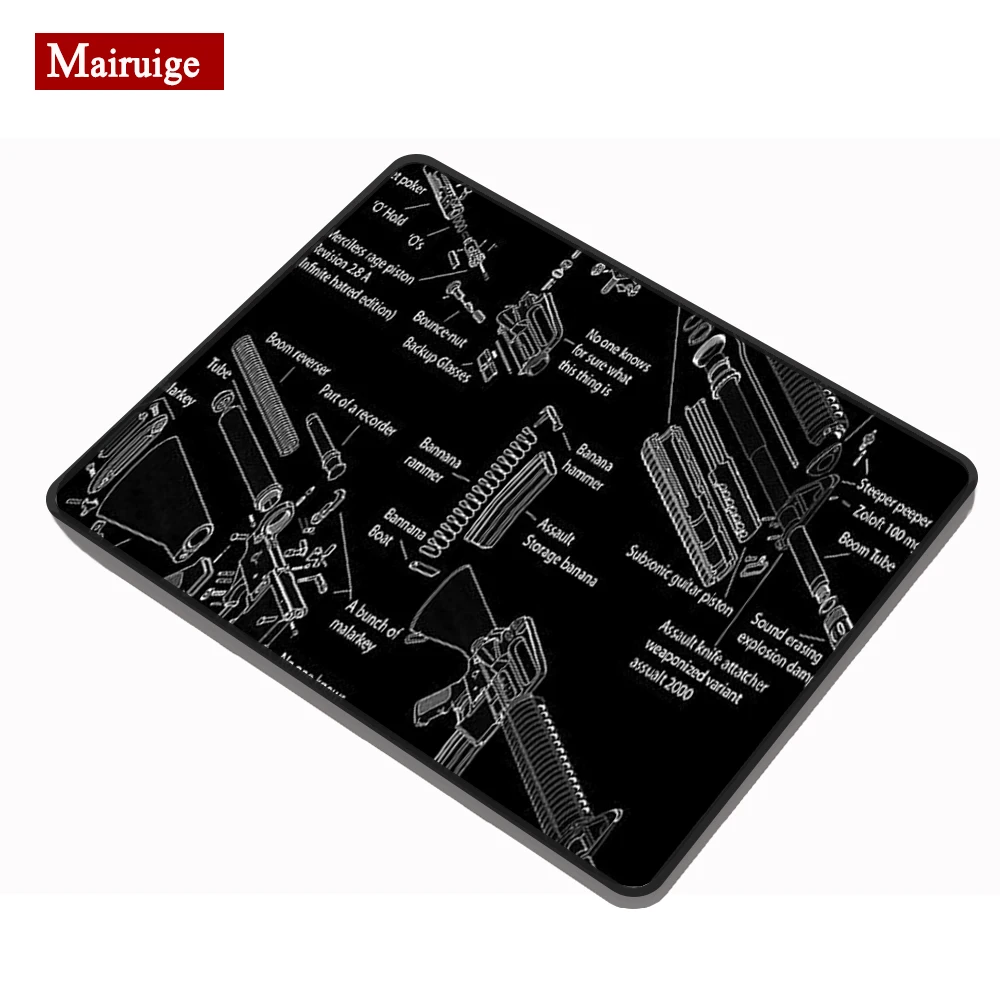 

Gun Black Cloth Mouse Pad 20x18cm Firearm Exploded View Disassembly Mousepad Custom Small Cool Simple Gamer Pc Compute Desk Mat