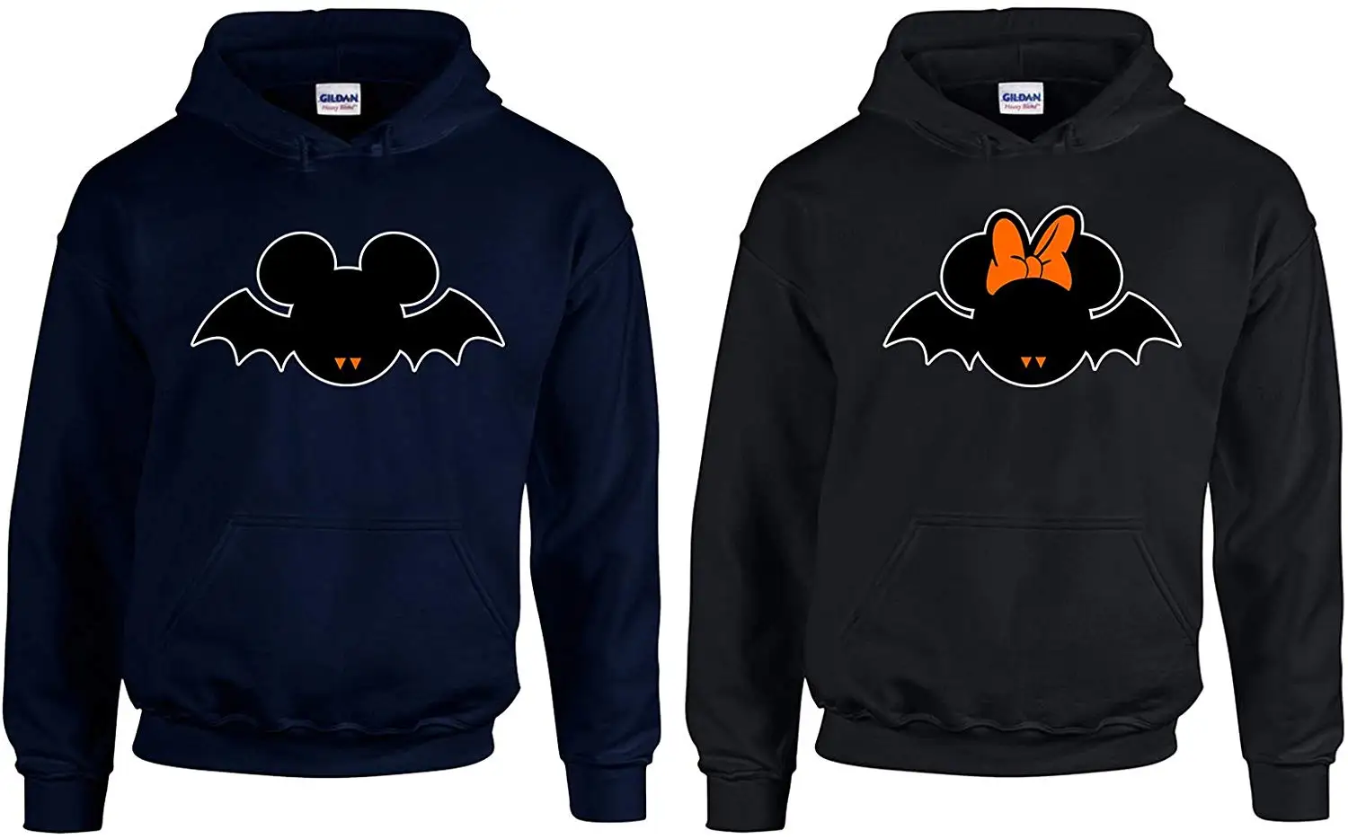GOOD SHOPPERS ACTIVEWEAR Goodshoppers Popular Cartoon Bats Couple Hoodie (Navy-Black Men-S/Women-S) |