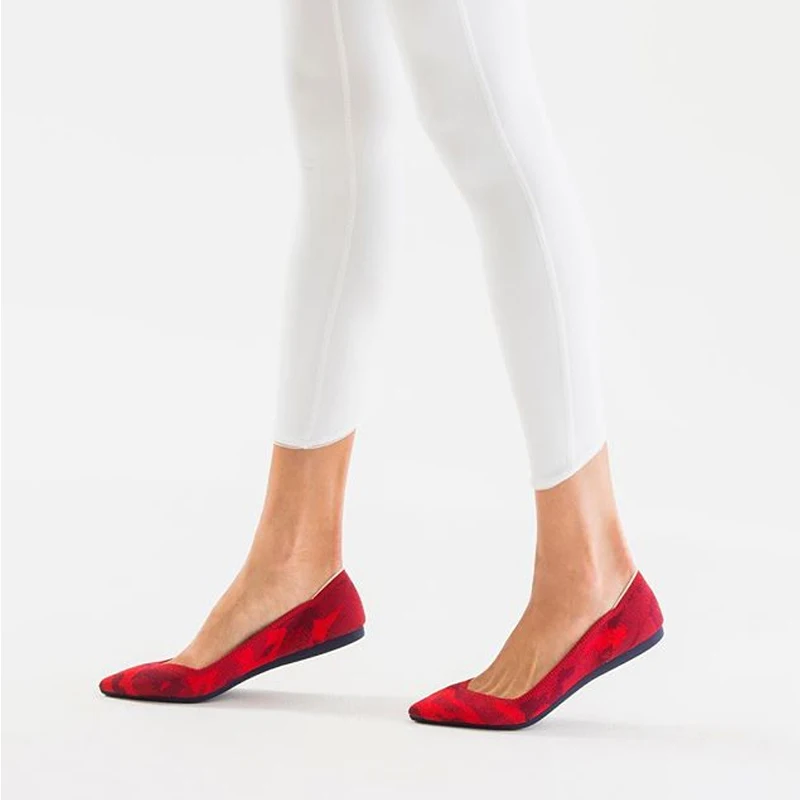 

CXJYWMJL Autumn New Fashion Flat Women Shoes Pointed Shallow Mouth Ballet Shoes Wild Knitted Women Shoes Maternity Shoe Boat