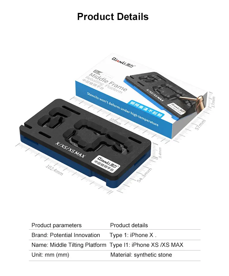 Qianli 3D BGA трафарет платформа для iPhone X/XS/MAX 11 Pro Max материнская плата средний слой посадки олова шаблон пластина чистая