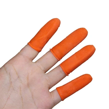 

100pcs Protective Antislip Fingertips Antistatic Gloves Latex Rubber Finger Cots