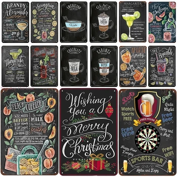 

Cream Cocktail Plaque Metal Vintage Tin Sign Pin Up Shabby Bar Decoration Plaque Iron Poster Pub Man Cave Funny Wine Classical