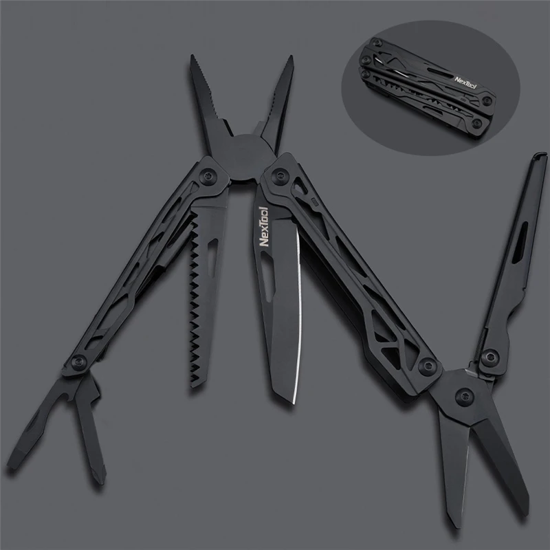 

10 IN 1 Multi-function Folding Knife Tools Stainless Steel Opener Screwdriver Saw Pliers Ruler Cutter for Outdoor
